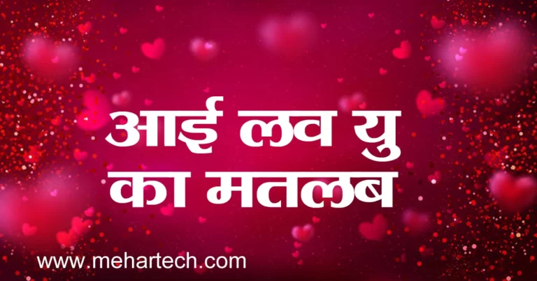 I Love You Meaning in Hindi