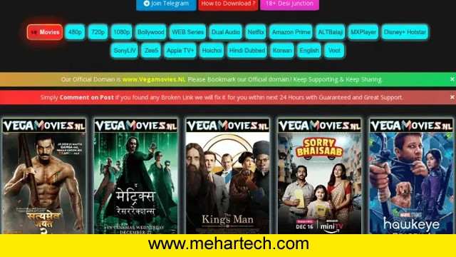 Vegamovies Telugu Tamil Bollywood Movies Download 300MB 480p